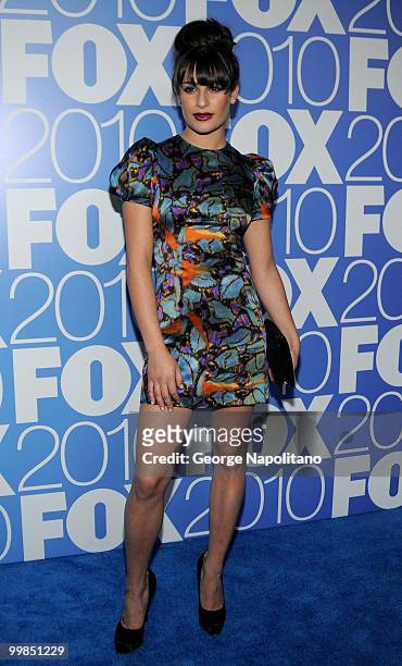 Actress Lea Michele attends the 2010 FOX UpFront after party at Wollman Rink, Central Park on May 17, 2010 in New York City.