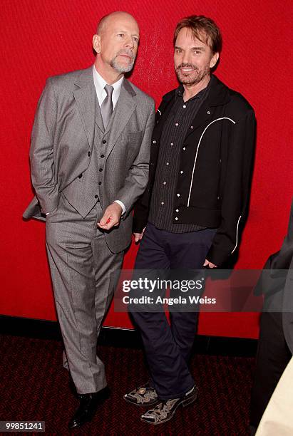 Actors Bruce Willis and Billy Bob Thornton pose before the screening of "Armageddon" during AFI & Walt Disney Pictures' "A Cinematic Celebration of...