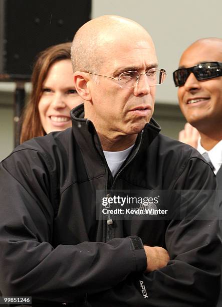 Producer Jeffrey Katzenberg attends the Jerry Bruckheimer hand and footprint ceremony held at Grauman's Chinese Theatre on May 17, 2010 in Hollywood,...