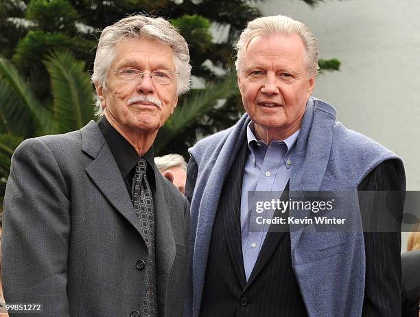 Actors Tom Skerritt and Jon Voight during the Jerry Bruckheimer hand and footprint ceremony held at Grauman's Chinese Theatre on May 17, 2010 in...