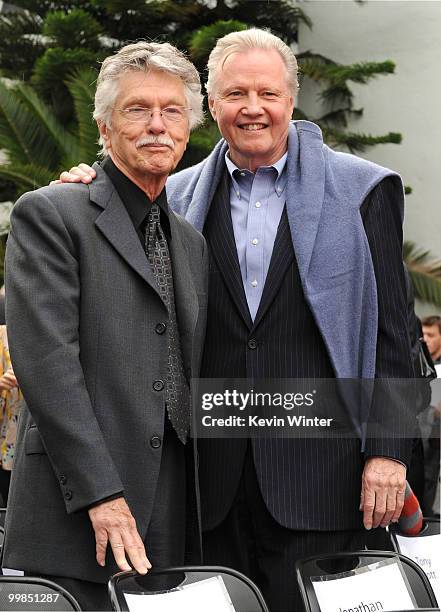 Actors Tom Skerritt and Jon Voight during the Jerry Bruckheimer hand and footprint ceremony held at Grauman's Chinese Theatre on May 17, 2010 in...