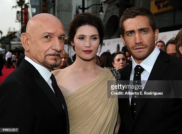 Sir Ben Kingsley, actress Gemma Arterton and actor Jake Gyllenhaal arrive at the "Prince of Persia: The Sands of Time" Los Angeles premiere held at...