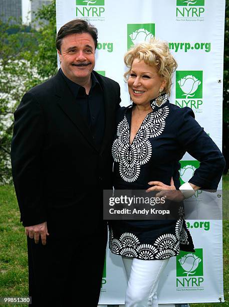 Bette Midler and Nathan Lane attend the New York Restoration Project's 9th Annual Spring Picnic at Fort Washington Park on May 17, 2010 in New York...