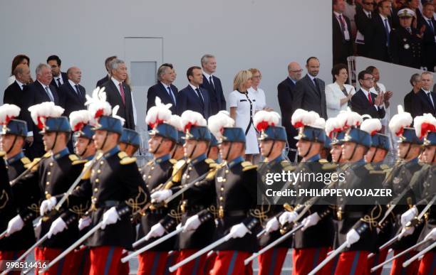 French Junior Minister for Gender Equality Marlene Schiappa, French Foreign Affairs Minister Jean-Yves Le Drian, French Senate President Gerard...