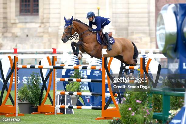 Richard Philips Jane riding Foica van den Bisschop during the Prix Aire Cantilienne - Global Champions Tour on July 13, 2018 in Chantilly, France.