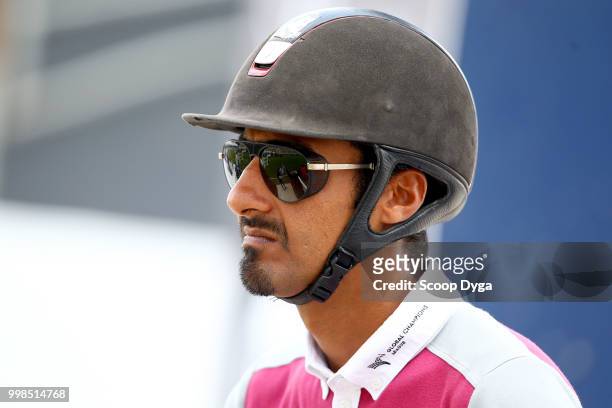 Al Thani Sheikh Ali riding First Devision during the Prix Aire Cantilienne - Global Champions Tour on July 13, 2018 in Chantilly, France.