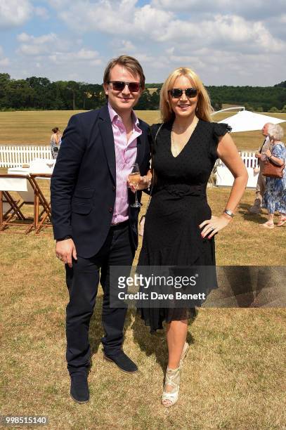 Conrad Baker and Emma Noble attend the Xerjoff Royal Charity Polo Cup 2018 on July 14, 2018 in Newbury, England.