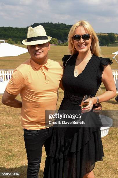 Stuart Watts and Emma Noble attend the Xerjoff Royal Charity Polo Cup 2018 on July 14, 2018 in Newbury, England.