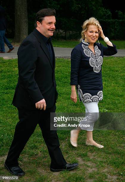 Bette Midler and Nathan Lane attend the New York Restoration Project's 9th Annual Spring Picnic at Fort Washington Park on May 17, 2010 in New York...