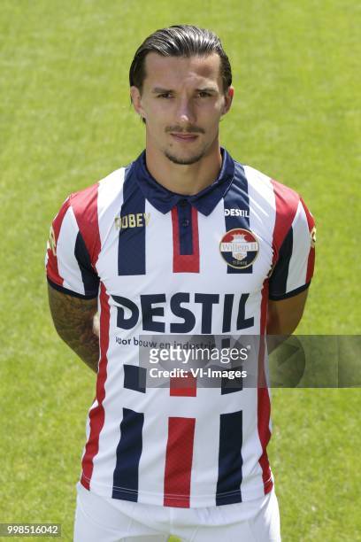 Jordy Croux during the team presentation of Willem II on July 13, 2018 at the Koning Willem II stadium in Tilburg, The Netherlands