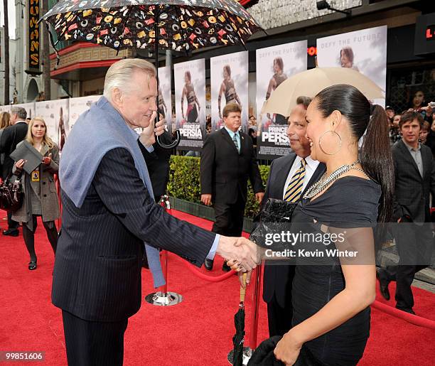 Actors Jon Voight, Jon Lovitz, and actress Tia Carrere arrive at the premiere of Walt Disney Pictures' "Prince Of Persia: The Sands Of Time" held at...