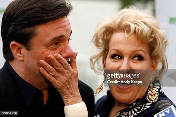 Bette Midler and Nathan Lane attend the New York Restoration Project's 9th Annual Spring Picnic at Fort Washington Park on May 17, 2010 in New York...