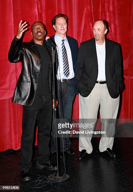 Actors Eddie Murphy, Judge Reinhold and John Ashton speak before the screening of "Beverly Hills Cop" during AFI & Walt Disney Pictures' "A Cinematic...