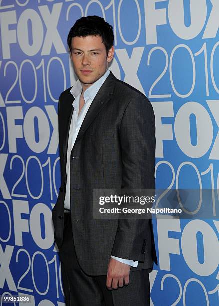 Actor Cory Monteith attends the 2010 FOX UpFront after party at Wollman Rink, Central Park on May 17, 2010 in New York City.