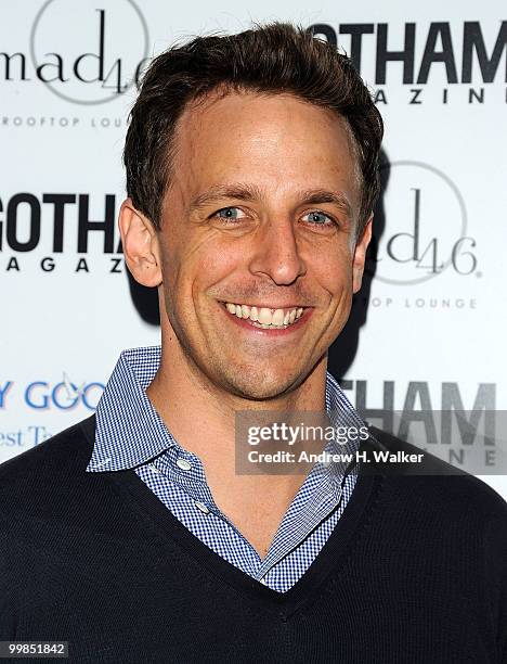 Seth Meyers attends the Gotham Magazine cover party for Kristin Wiig at mad46 Rooftop Lounge - The Roosevelt Hotel on May 17, 2010 in New York New...