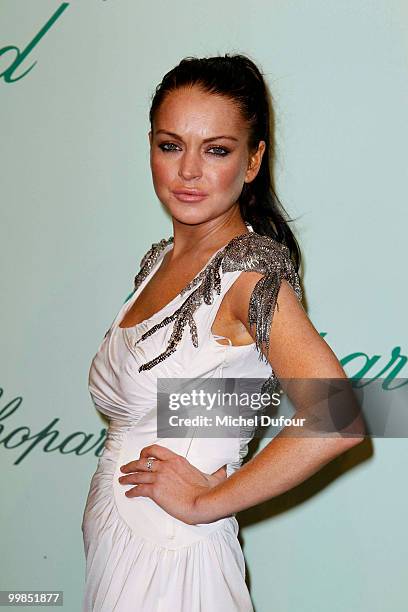 Lindsay Lohan attends the Chopard 150th Anniversary Party at Palm Beach, Pointe Croisette during the 63rd Annual Cannes Film Festival on May 17, 2010...