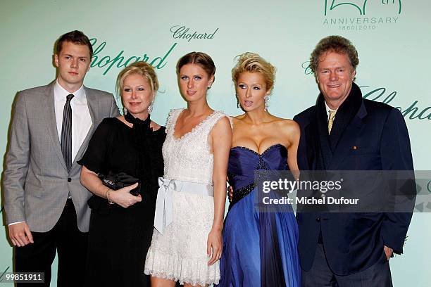 Barron Nicholas Hilton, Kathy Hilton, Nicky Hilton and Paris Hilton and Rick Hilton attend the Chopard 150th Anniversary Party at Palm Beach, Pointe...