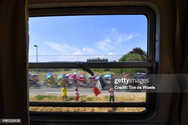 Peloton / Landscape / Train / Fans / Public / during the 105th Tour de France 2018, Stage 8 a 181km stage from Dreux to Amiens Metropole / TDF / on...