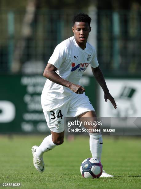 Bongani Zungu of Amiens SC during the Club Friendly match between Amiens SC v UNFP FC at the Centre Sportif Du Touquet on July 13, 2018 in Le Touquet...