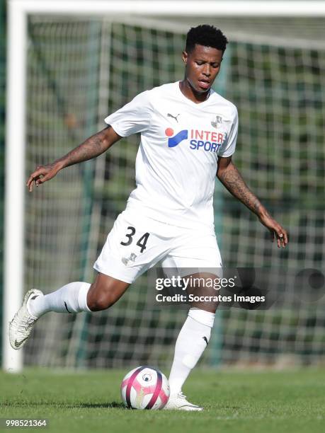 Bongani Zungu of Amiens SC during the Club Friendly match between Amiens SC v UNFP FC at the Centre Sportif Du Touquet on July 13, 2018 in Le Touquet...