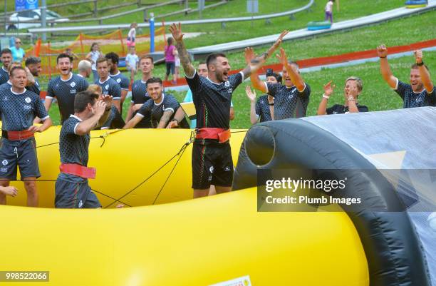 Jovan Kostovski during team bonding activities during the OHL Leuven training session on July 09, 2018 in Maribor, Slovenia