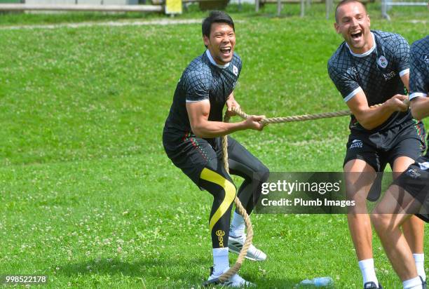 Kawin Thamsatchanan during team bonding activities during the OHL Leuven training session on July 09, 2018 in Maribor, Slovenia
