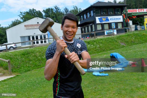 Kawin Thamsatchanan during team bonding activities during the OHL Leuven training session on July 09, 2018 in Maribor, Slovenia