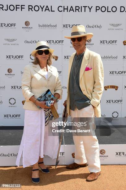 Linda Vintcent and Jeremy Irons attend the Xerjoff Royal Charity Polo Cup 2018 on July 14, 2018 in Newbury, England.