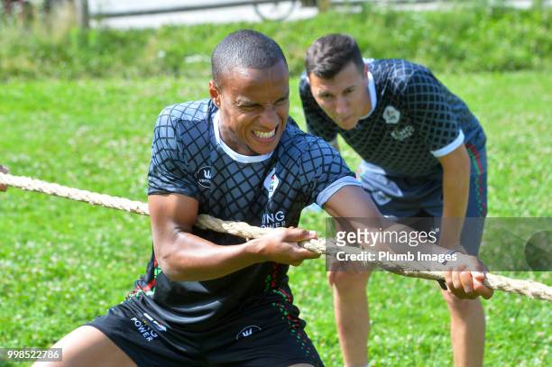 Yanick Aguemon during team bonding activities during the OHL Leuven training session on July 09, 2018 in Maribor, Slovenia