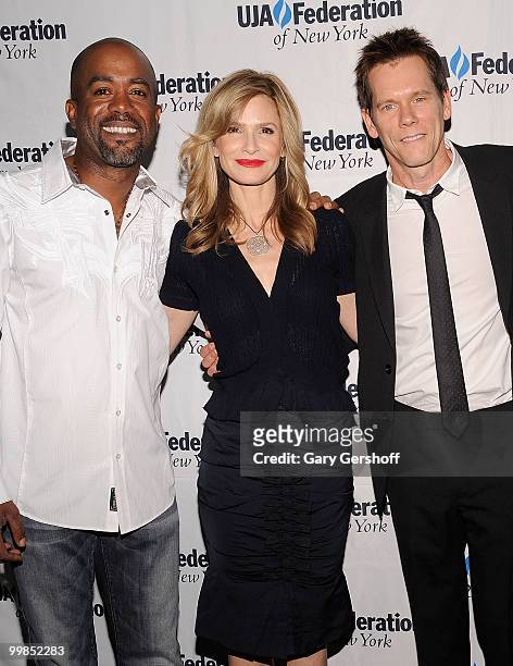 Singer Darius Rucker and actors Kyra Sedgwick and Kevin Bacon attend the 2010 UJA-Federation of New York's Broadcast, Cable & Video Awards...