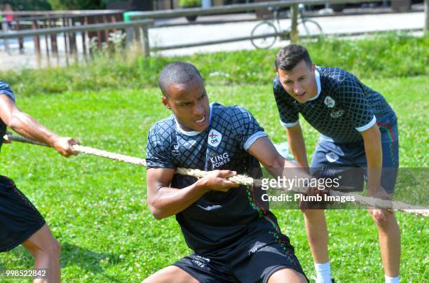 Yanick Aguemon during team bonding activities during the OHL Leuven training session on July 09, 2018 in Maribor, Slovenia