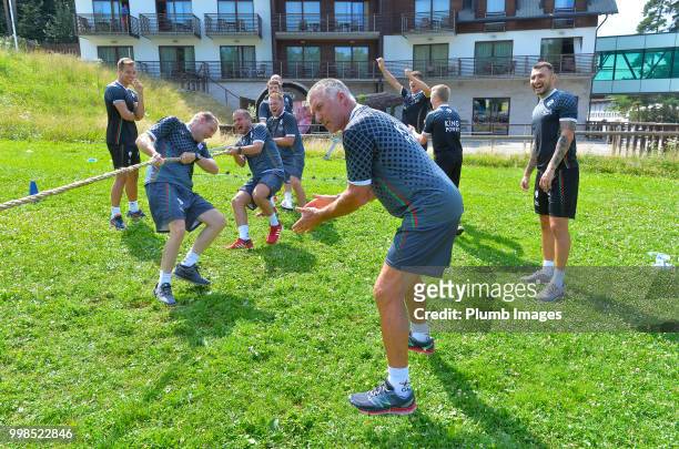 Leuven Manager Nigel Pearson during team bonding activities during the OHL Leuven training session on July 09, 2018 in Maribor, Slovenia