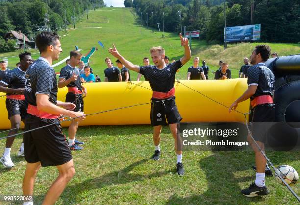 Olivier Myny during team bonding activities during the OHL Leuven training session on July 09, 2018 in Maribor, Slovenia