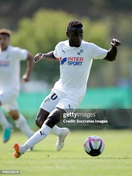 Stiven Mendoza of Amiens SC during the Club Friendly match between Amiens SC v UNFP FC at the Centre Sportif Du Touquet on July 13, 2018 in Le...