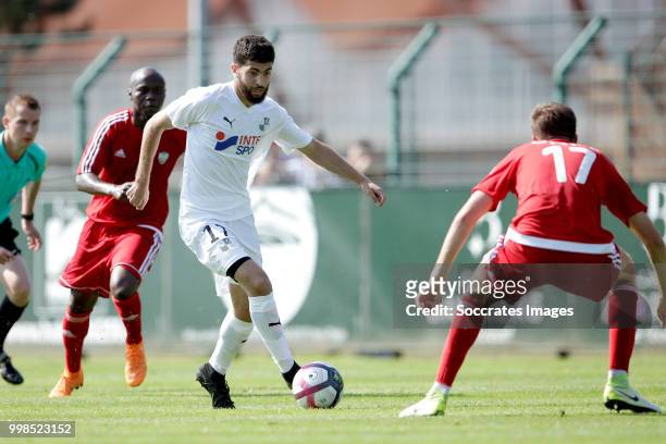 Madih Talal of Amiens SC, Thomas Parada of UNFP FC during the Club Friendly match between Amiens SC v UNFP FC at the Centre Sportif Du Touquet on...