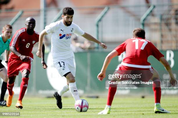 Madih Talal of Amiens SC, Thomas Parada of UNFP FC during the Club Friendly match between Amiens SC v UNFP FC at the Centre Sportif Du Touquet on...