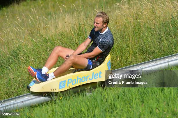 Julien Gorius during team bonding activities during the OHL Leuven training session on July 09, 2018 in Maribor, Slovenia