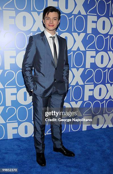 Actor Chris Colfer attends the 2010 FOX UpFront after party at Wollman Rink, Central Park on May 17, 2010 in New York City.