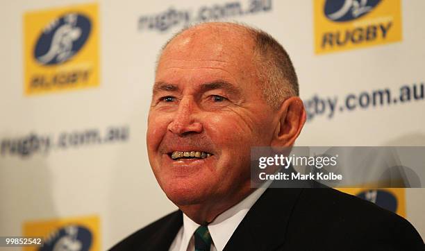 Former Wallaby player Peter Johnson speaks to the media at the announcement of the 2010 ARU Classic Wallabies Statesmen at a press conference at ARU...
