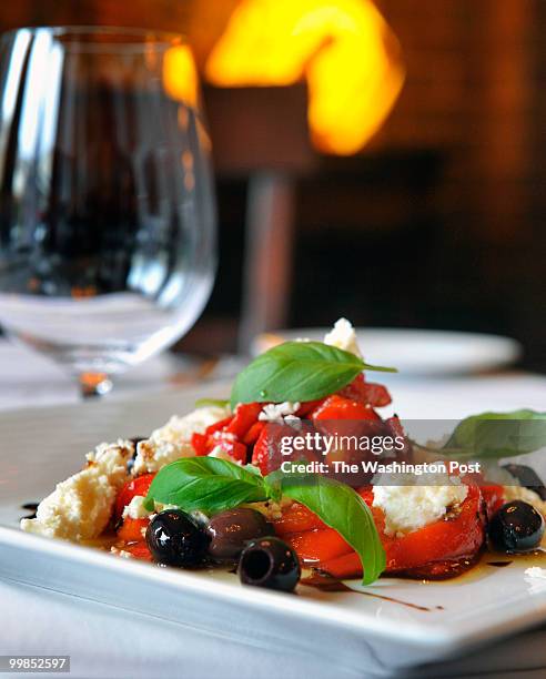 Bethesda, MD We sample red pepper and cheese salad at Bistro Provence, chef Yannick Cam's new restaurant, on May 2010 in Bethesda, MD.