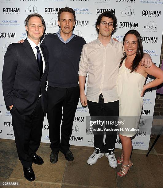 Jason Binn, Seth Meyers, Andy Samberg and Gotham Magazine Editor-in-Chief Samantha Yanks attend the Gotham Magazine cover party for Kristin Wiig at...