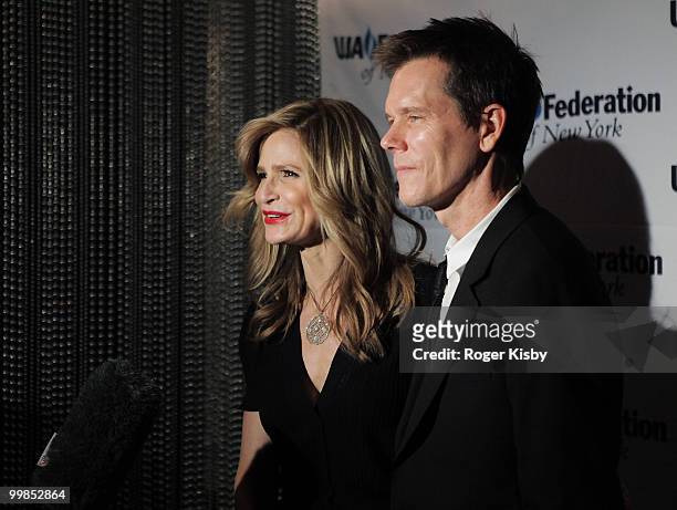 Actress Kyra Sedgwick and husband, actor Kevin Bacon attend the UJA-Federation of New York's Broadcast, Cable & Video Awards Celebration at The...