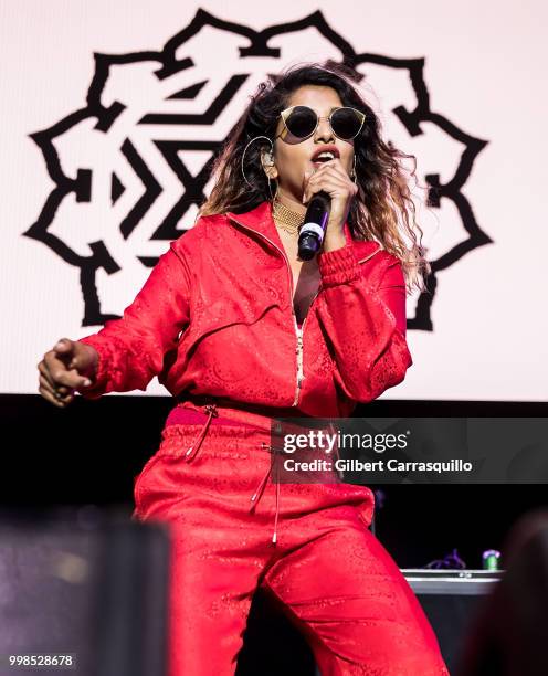 Rapper, singer-songwriter M.I.A. Performs during The Miseducation of Lauryn Hill 20th Anniversary Tour at Festival Pier at Penn's Landing on July 13,...