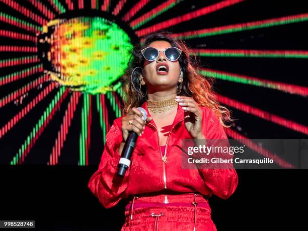 Rapper, singer-songwriter M.I.A. Performs during The Miseducation of Lauryn Hill 20th Anniversary Tour at Festival Pier at Penn's Landing on July 13,...