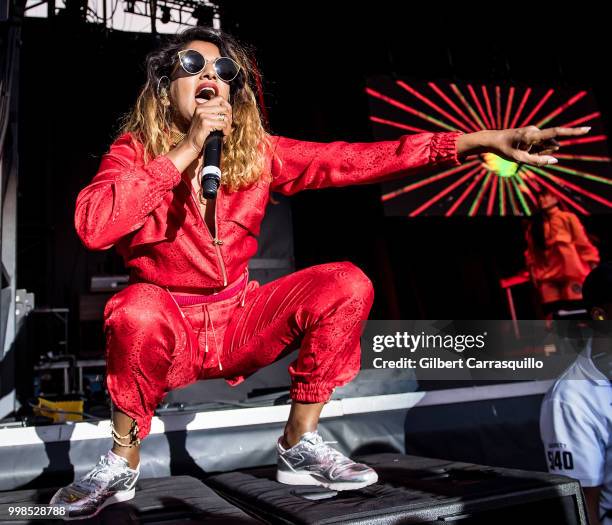 Rapper, singer-songwriter M.I.A. Performs during The Miseducation of Lauryn Hill 20th Anniversary Tour at Festival Pier at Penn's Landing on July 13,...