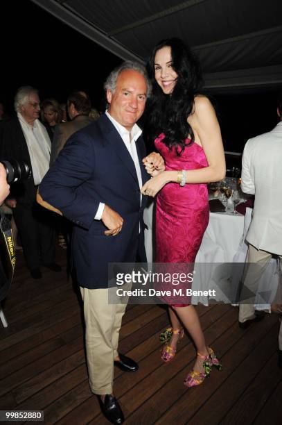 Charles Finch and L'Wren Scott attends Finch's Quarterly Cannes Dinner 2010 at the Hotel du Cap as part of the 63rd Cannes Film Festival on May 17,...