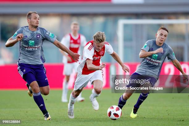 Frenkie de Jong of Ajax, Pieter Gerkens of Anderlecht during the Club Friendly match between Ajax v Anderlecht at the Olympisch Stadion on July 13,...