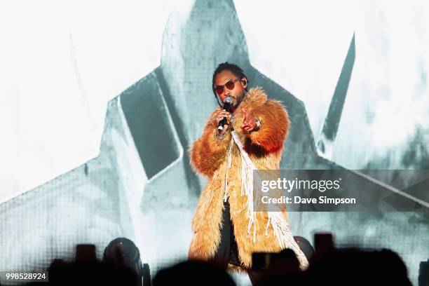 Miguel performs during his 'War & Leisure' tour at Logan Campbell Centre on July 14, 2018 in Auckland, New Zealand.