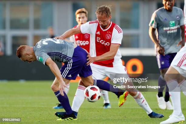 Adrien Trebel of Anderlecht, Siem de Jong of Ajax during the Club Friendly match between Ajax v Anderlecht at the Olympisch Stadion on July 13, 2018...