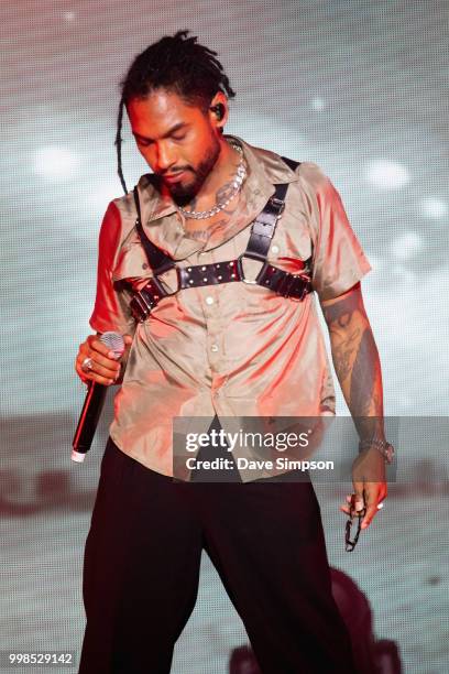 Miguel performs during his 'War & Leisure' tour at Logan Campbell Centre on July 14, 2018 in Auckland, New Zealand.